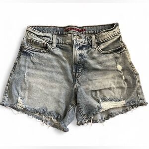 Lucky Brand High Waisted Frayed Denim Shorts Size 6